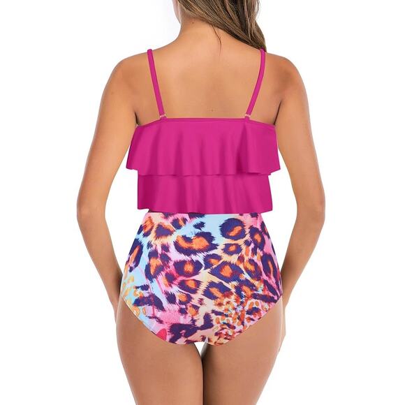 NWT Tankini 2 Pcs Set Swimsuit Ruffled Tank Size Small - Picture 3 of 6